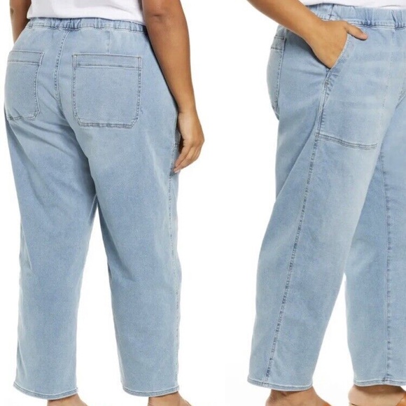 Madewell Denim - MADEWELL ELASTIC WAIST PULLON RELAXED FIT BALLOON JEANS SIZE L```